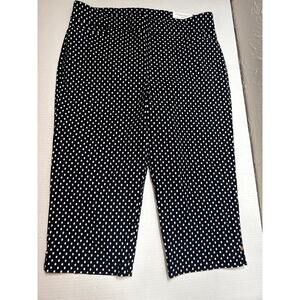 Chico's Black White Polka Dot Pull‎ On Cropped Pants Womens Stretch Size 12